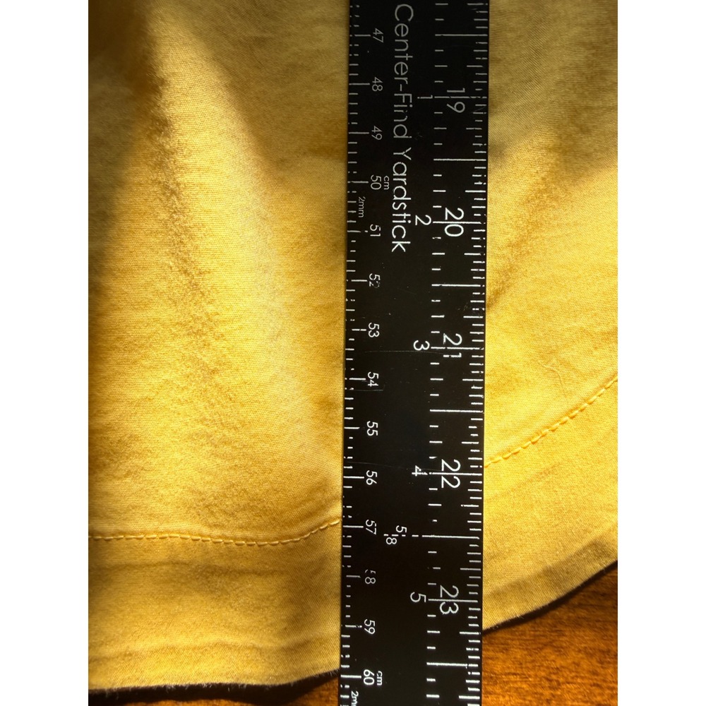 New York & Company Smocked Top Womens L Yellow Cotton Blend Off Shoulder - Picture 5 of 6